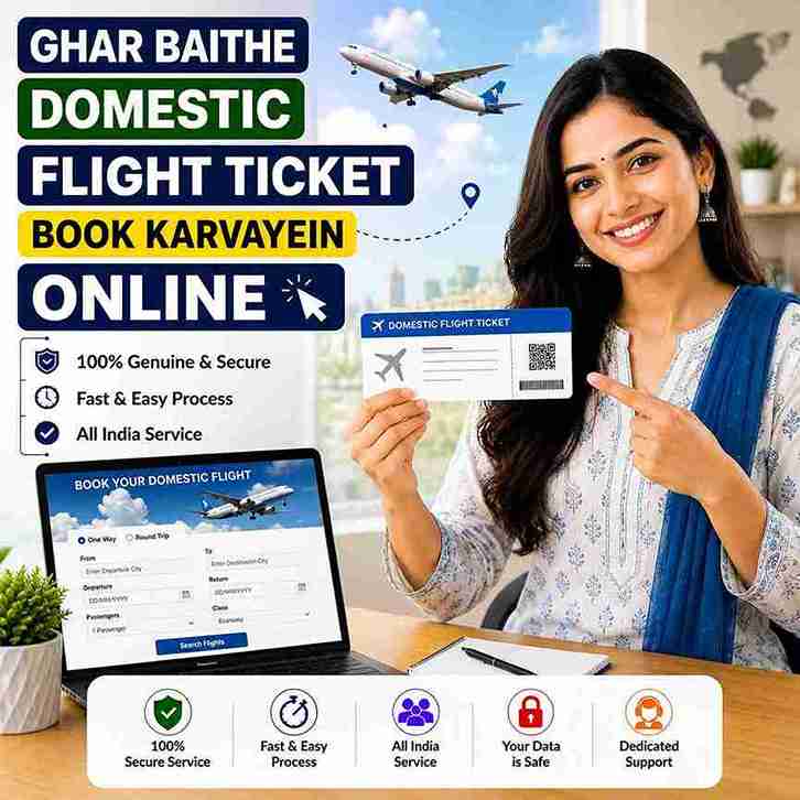 Domestic Flight Ticket Book Karwaye Online | Domestic Air Ticket Booking Service | Fast, Secure & Affordable | Digital Indian Store