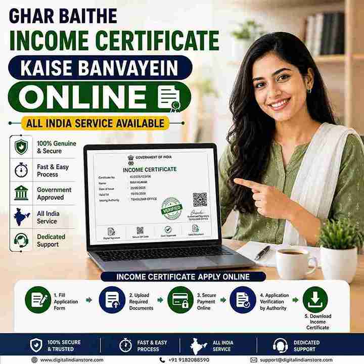 Income Certificate Kaise Banwaye Online | Ghar Baithe Aay Praman Patra Apply Karein | Digital Indian Store