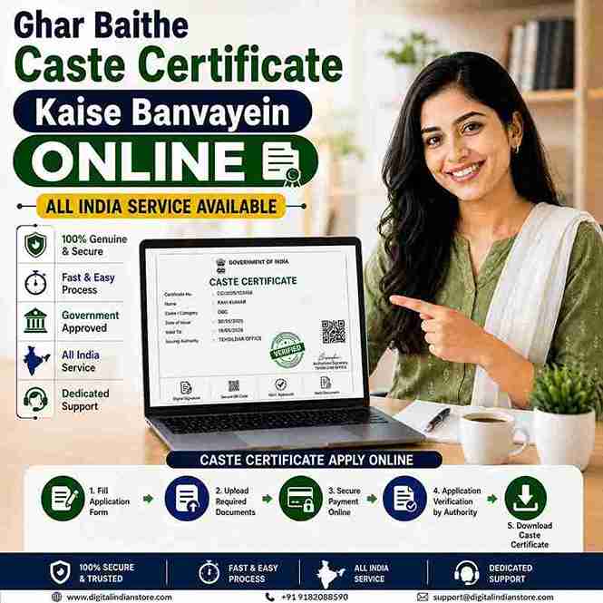 Caste Certificate Kaise Banwaye Online | Ghar Baithe Jati Praman Patra Apply Karein | Digital Indian Store