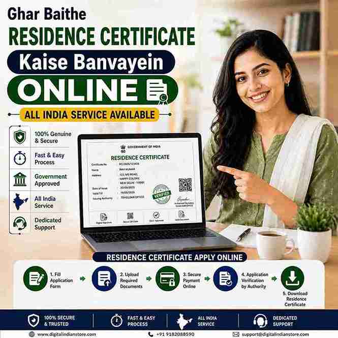 Residence Certificate Kaise Banwaye Online | Ghar Baithe Niwas Praman Patra Apply Karein | Digital Indian Store